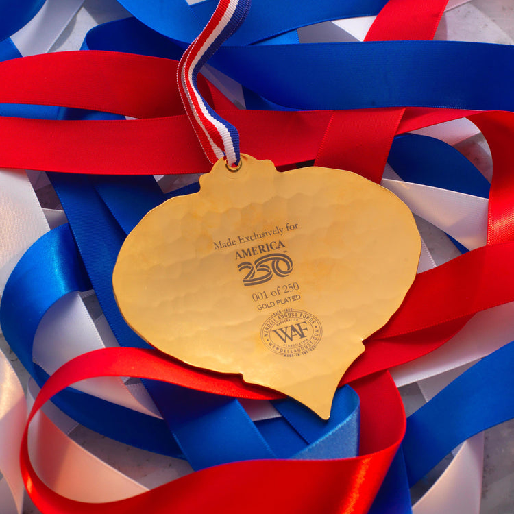 Limited Edition America250 Heritage Oval Ornament (Gold Plated) - Wendell August Forge