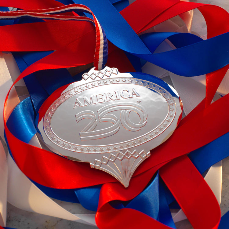 Limited Edition America250 Heritage Oval Ornament in Silver