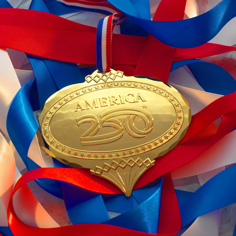 Limited Edition America250 Heritage Oval Ornament (Gold Plated) - Wendell August Forge