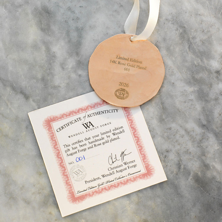 The 2026 Annual Ornament – Cozy Christmas Hearth (Rose Gold-Plated, Limited Edition)