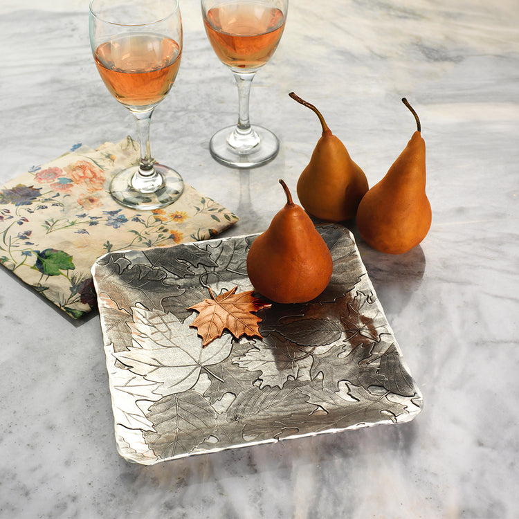Autumn Mixed Metal Decor Tray
