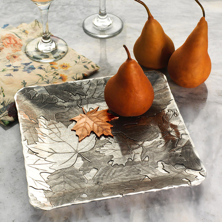 Autumn Mixed Metal Decor Tray