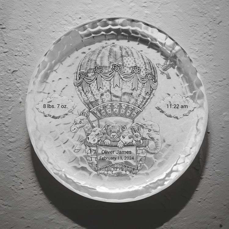 Baby Zoo Balloon Personalized Plate
