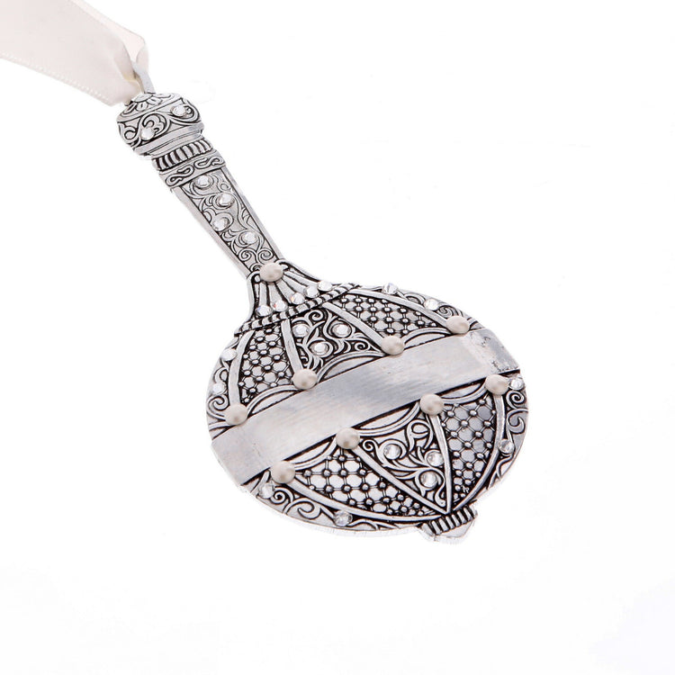Baby's First Rattle Ornament - White
