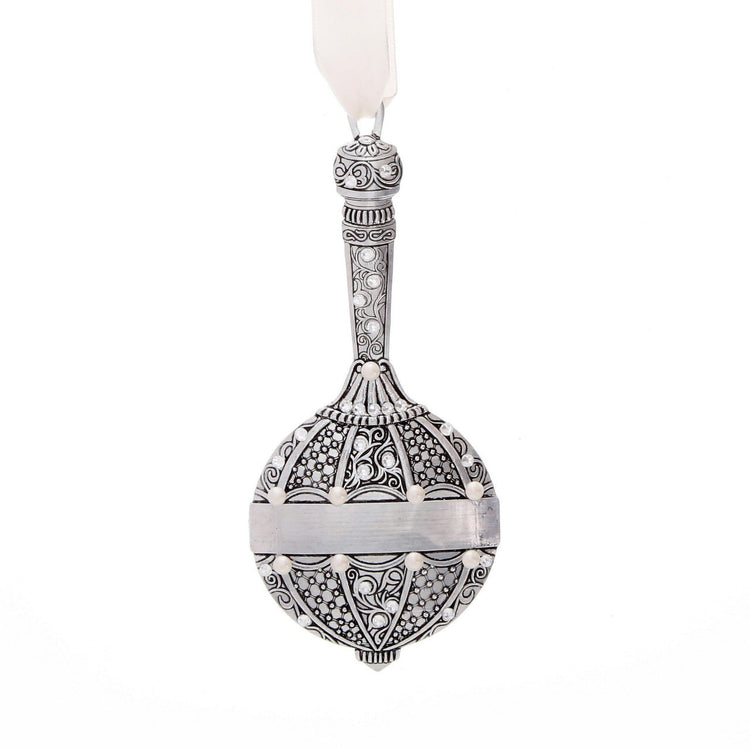 Baby's First Rattle Ornament - White