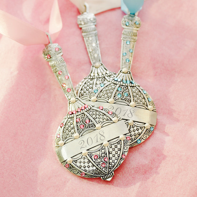 Baby's First Rattle Ornament - Pink