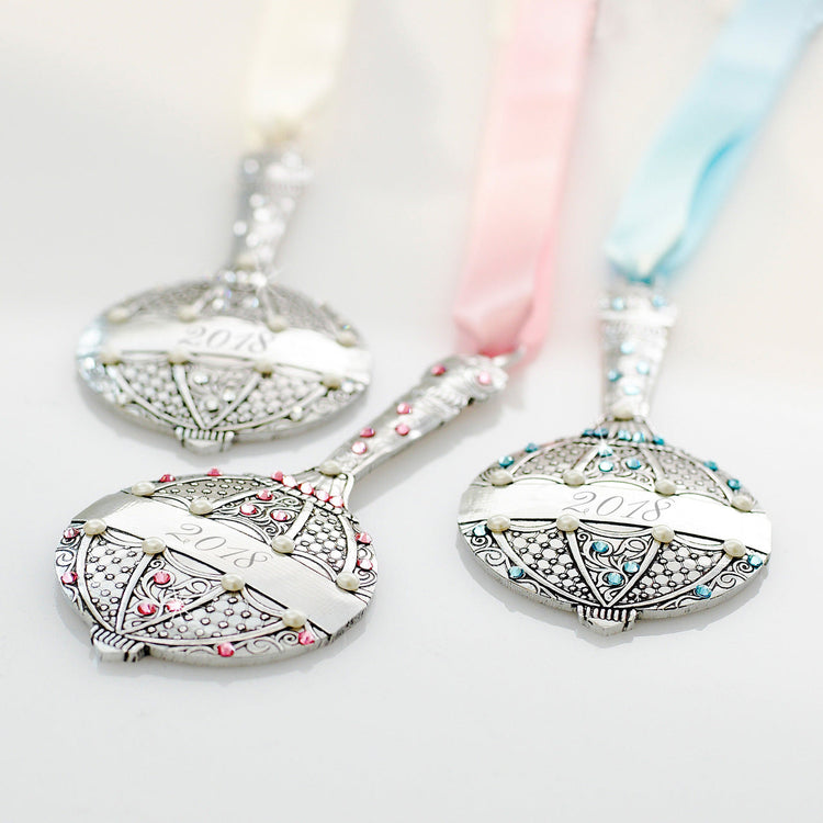 Baby's First Rattle Ornament - White