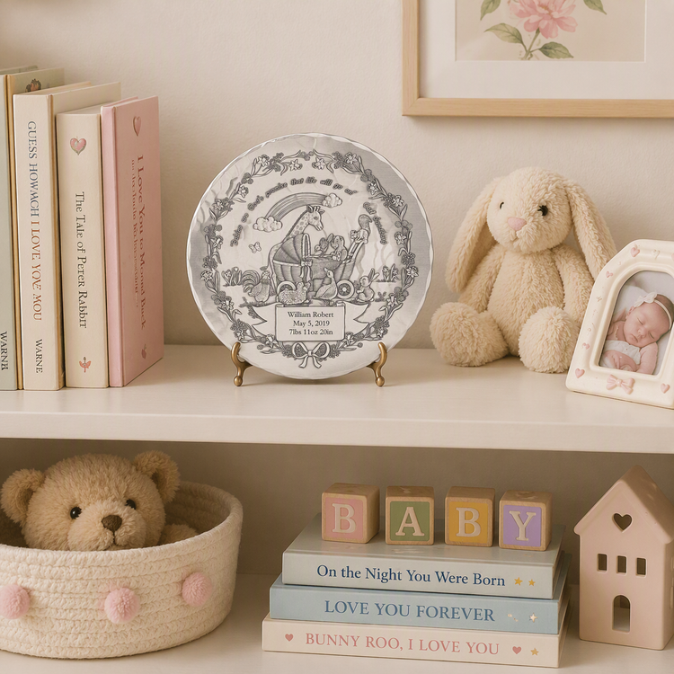 Personalized Baby Animals Birth Plate 