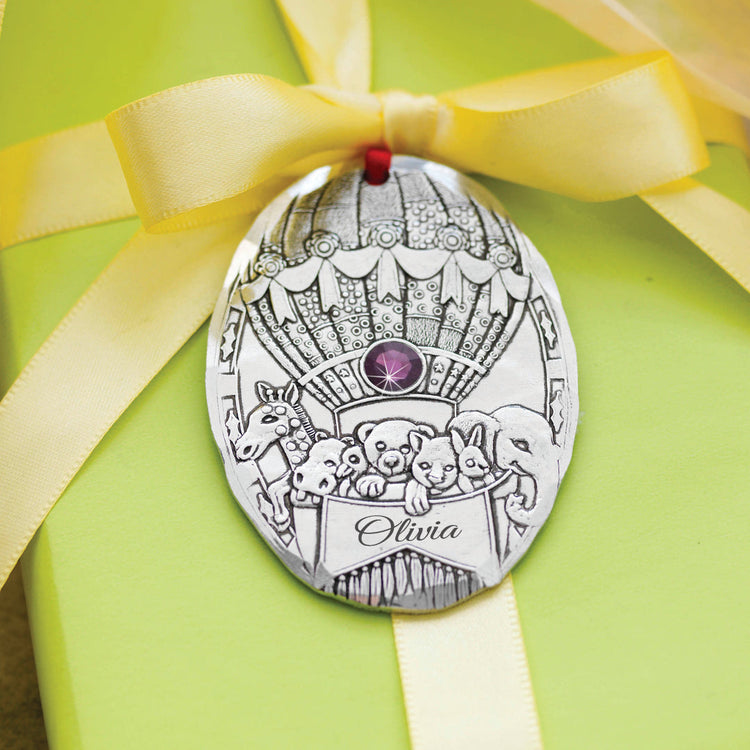 May Baby Balloon Birthstone Ornament 