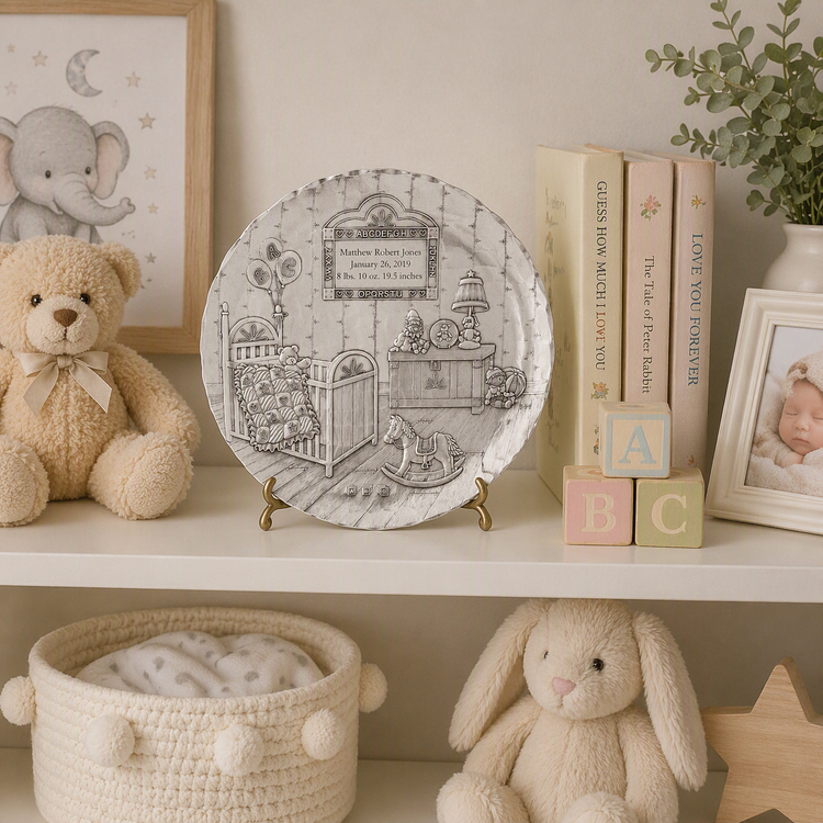 Personalized Decorative Baby Nursery Plate (Aluminum) 