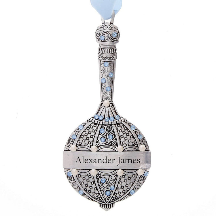 Baby's First Rattle Ornament - Blue