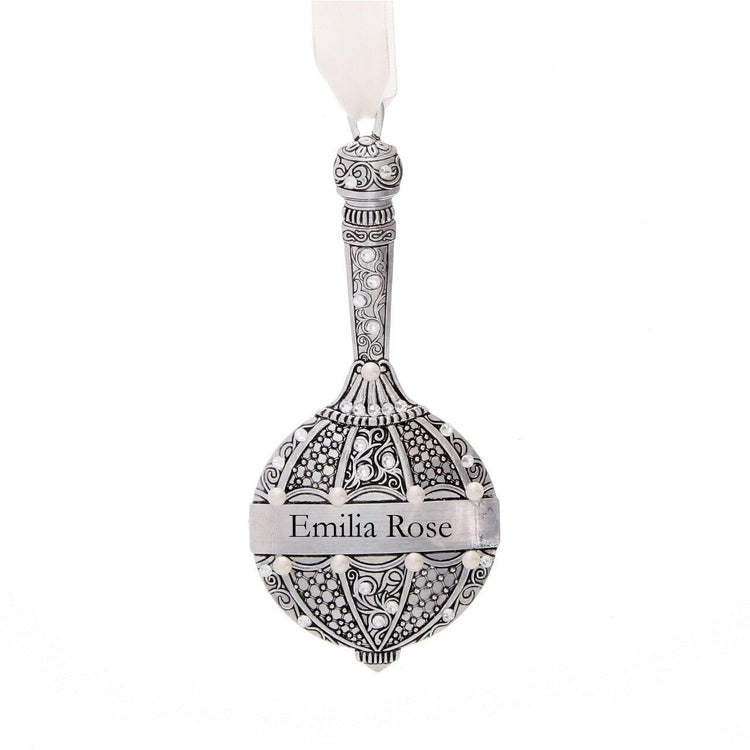Baby's First Rattle Ornament - White 