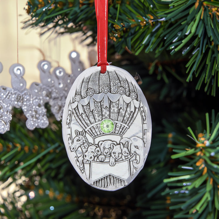 August Baby Balloon Birthstone Ornament