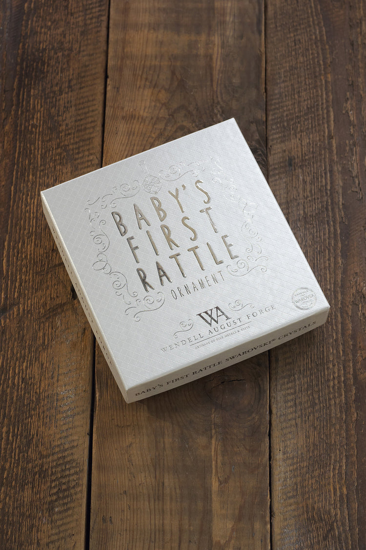 Baby's First Rattle Ornament - White