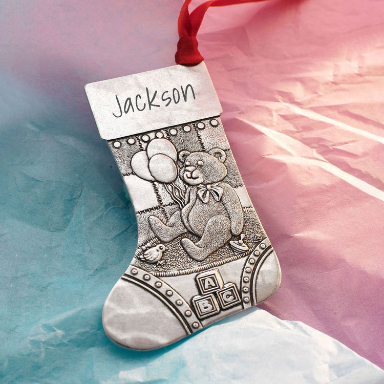 Teddy Bear Stocking Ornament 