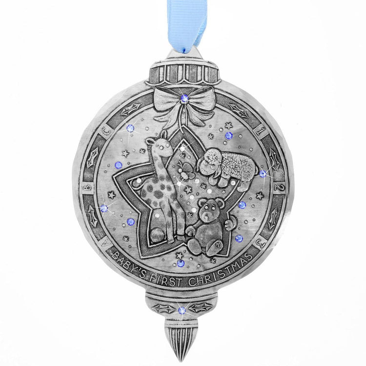 Baby Boy 1st Christmas Ornament with Crystals 