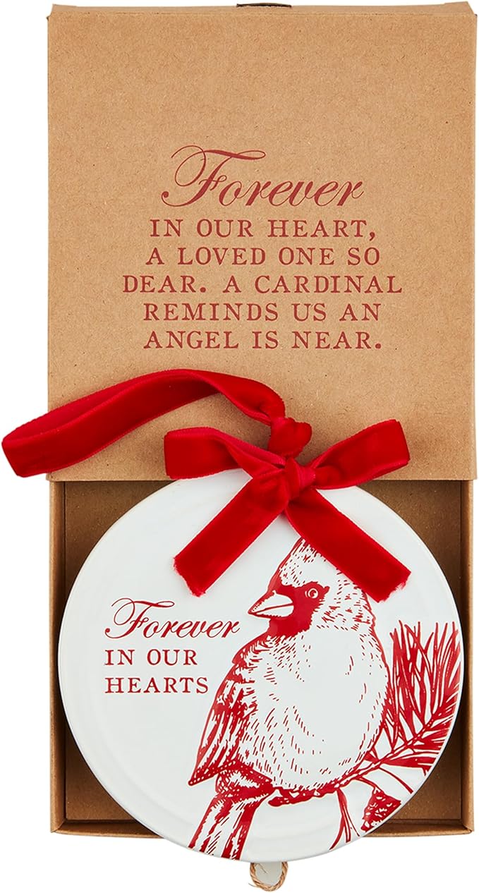 Cardinal Ceramic Disc Ornament