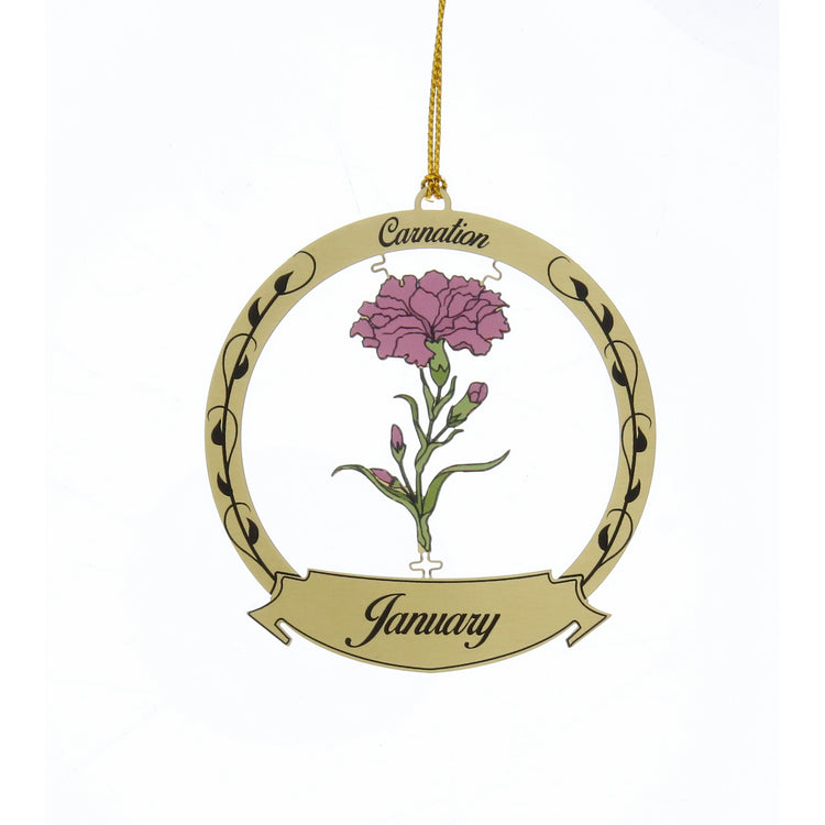Carnation January Birth Flower Ornament
