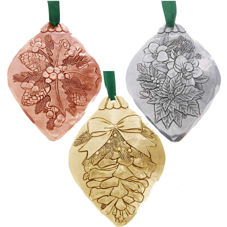 Christmas Botanicals Ornament Set- Mixed Metal 