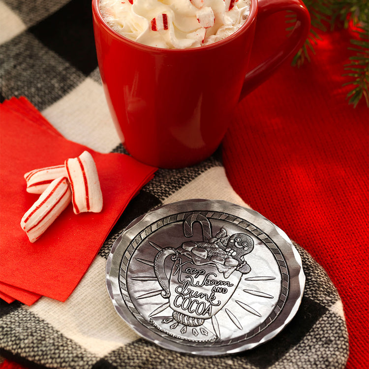 Keep Warm and Drink Cocoa Coaster 