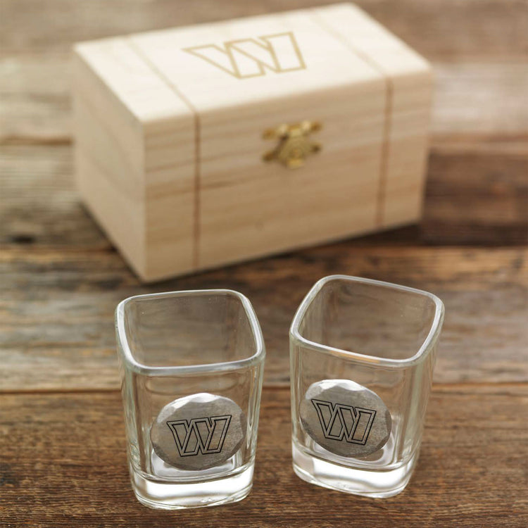 Washington Commanders 2-Piece Shot Glass Set and Box