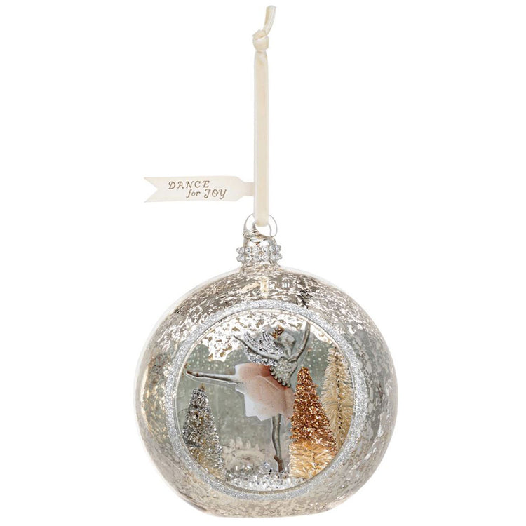 Dance for Joy Ballerina Sparkle Glass Ornament