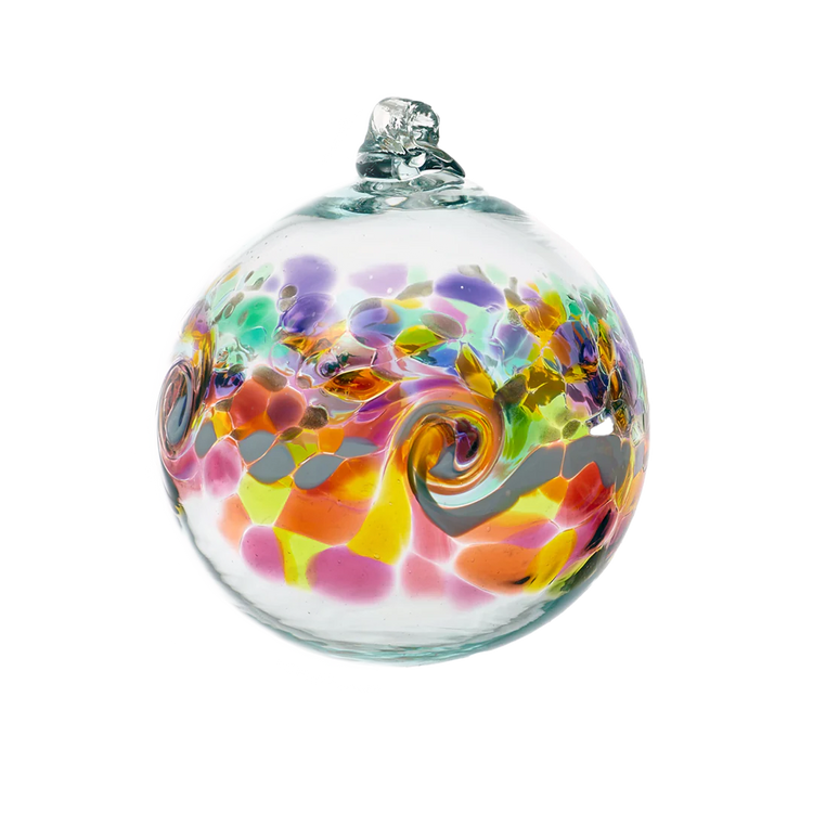 6" Handblown Glass Colour Wave Ornament - Desert Flower - Wendell August Forge
