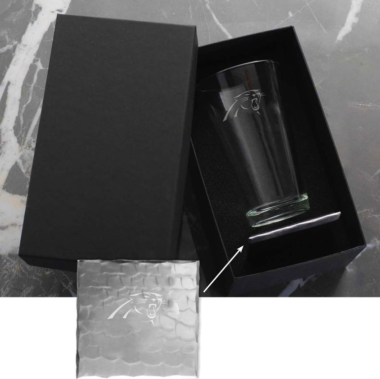 Carolina Panthers Pint Glass and Coaster Gift Set