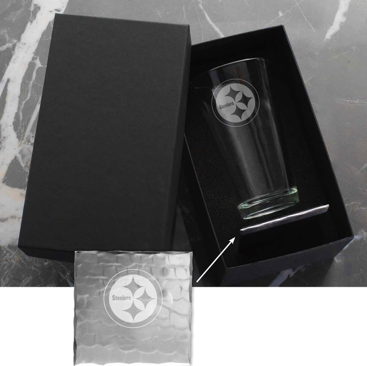 Pittsburgh Steelers Pint Glass and Coaster Gift Set