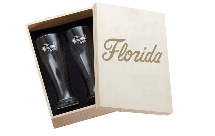 Florida Gators 2-Piece Etched Pilsner Set In Collector Box
