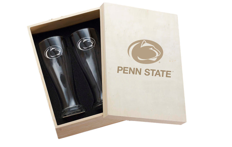 Penn State Nittany Lions 2-Piece Etched Pilsner Set In Collectors Box
