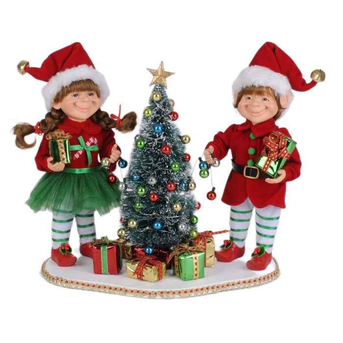Lighted Tree Trimming Elf Set
