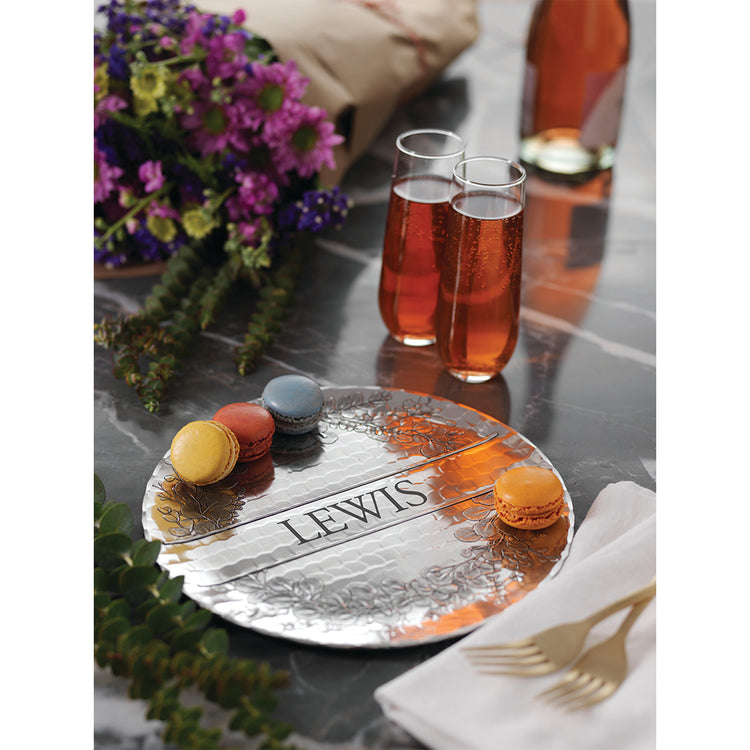 Personalized Eucalyptus Round Plate