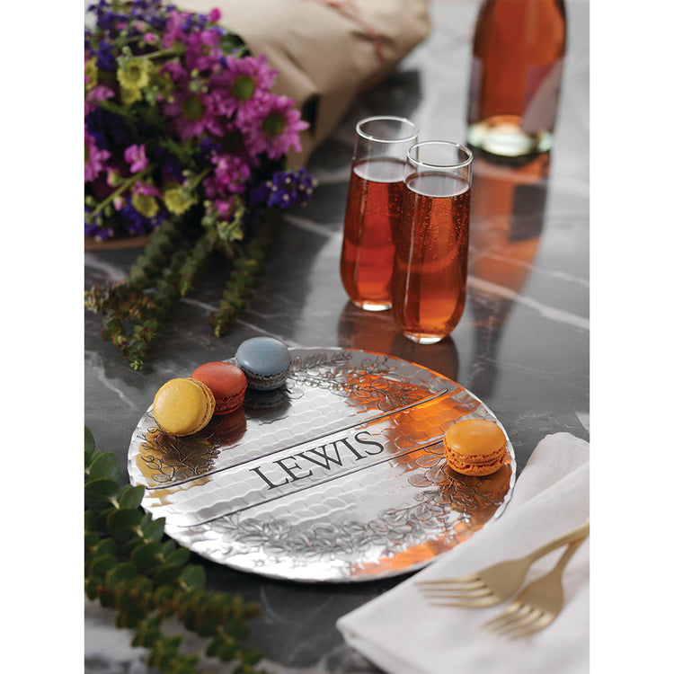 Personalized Eucalyptus Round Plate