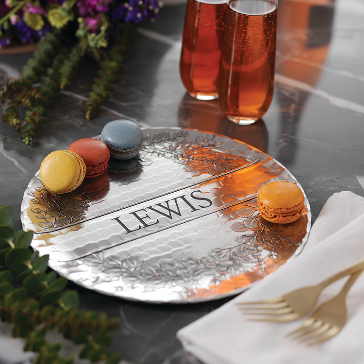 Personalized Eucalyptus Round Plate