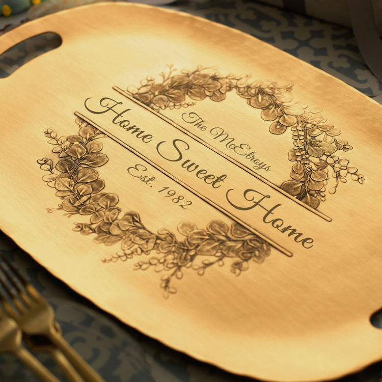 Personalized Eucalyptus Luncheon Tray (Bronze)