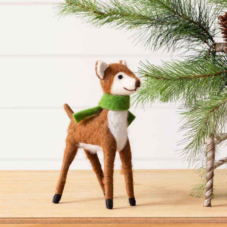 Felted Wool Deer Open Eyed 