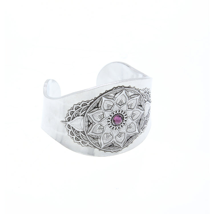 February Birthstone Cuff Bracelet