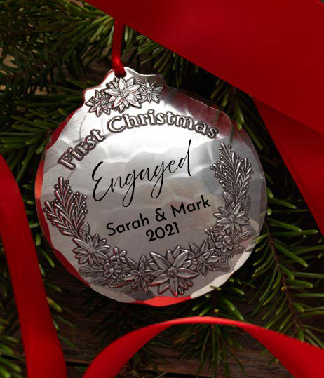 First Christmas Personalized Floral Ornament 