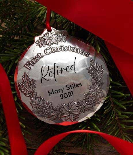 First Christmas Personalized Floral Ornament 