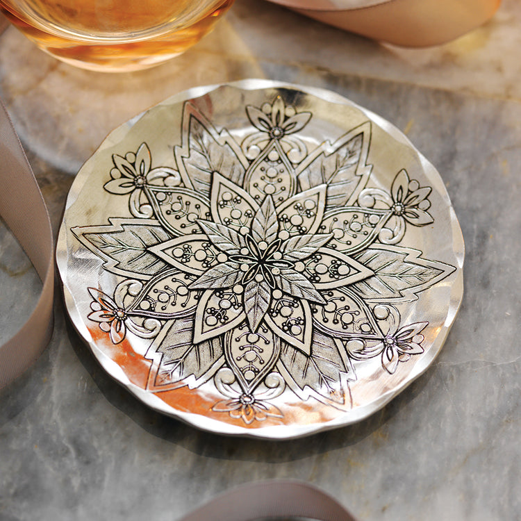 Poinsettia Bloom Floral Coaster