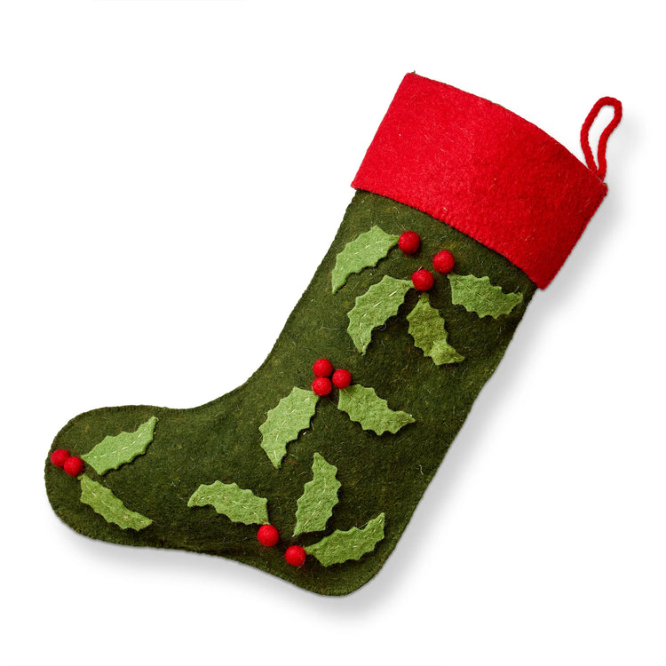 Holly Felt Stocking