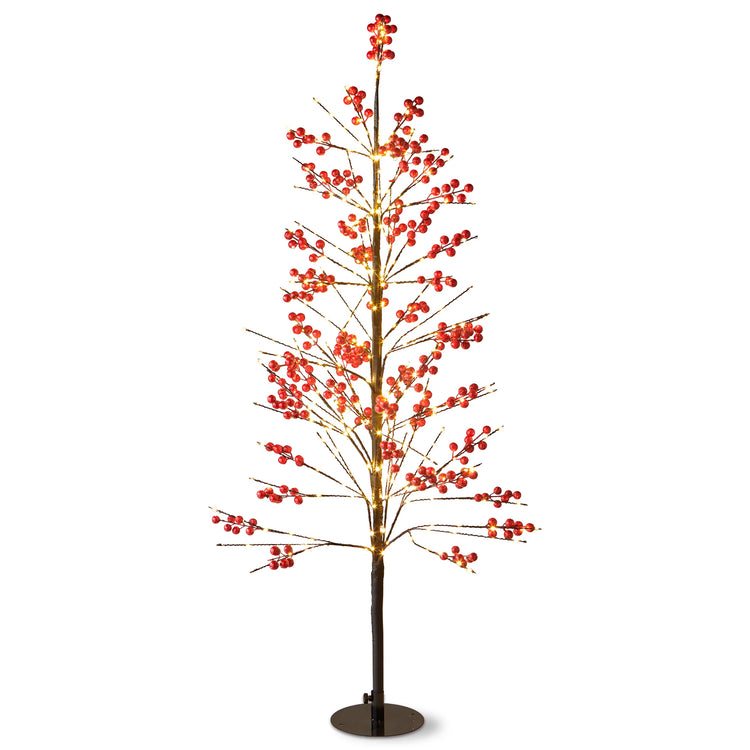 Red Berry 4 Foot LED Tree
