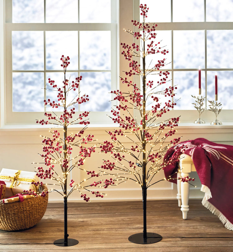 Red Berry 4 Foot LED Tree