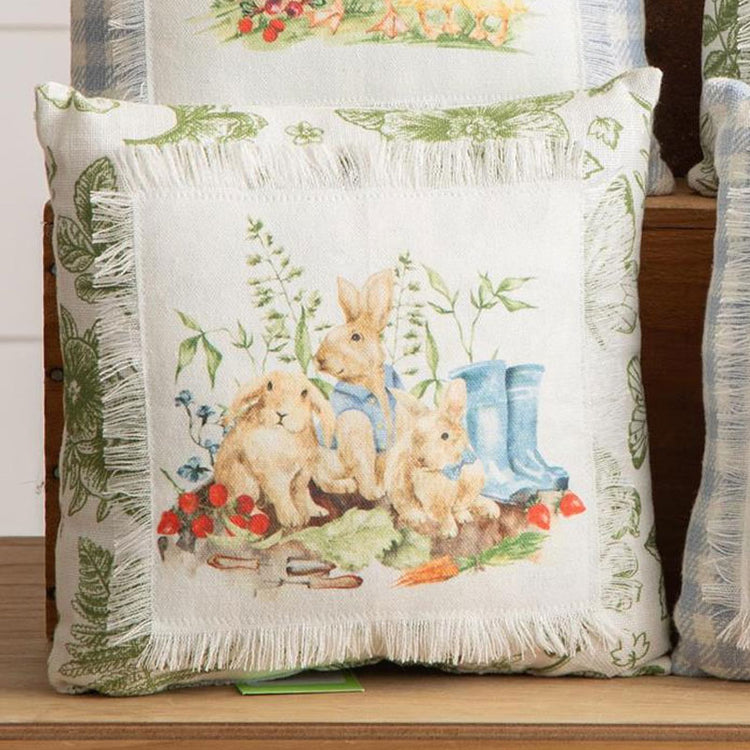 Garden Friends Pillow (Bunnies)