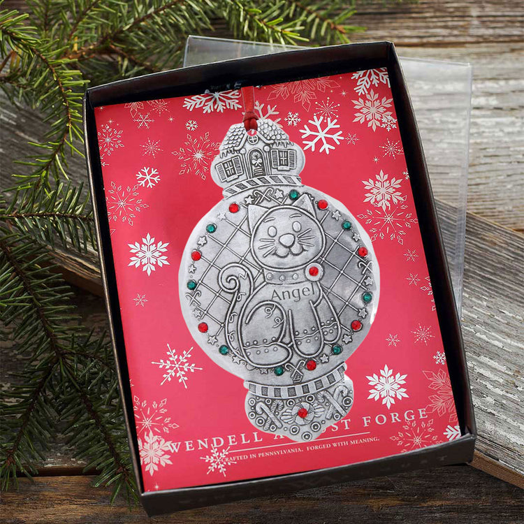 Personalized Gingerbread Cat Ornament