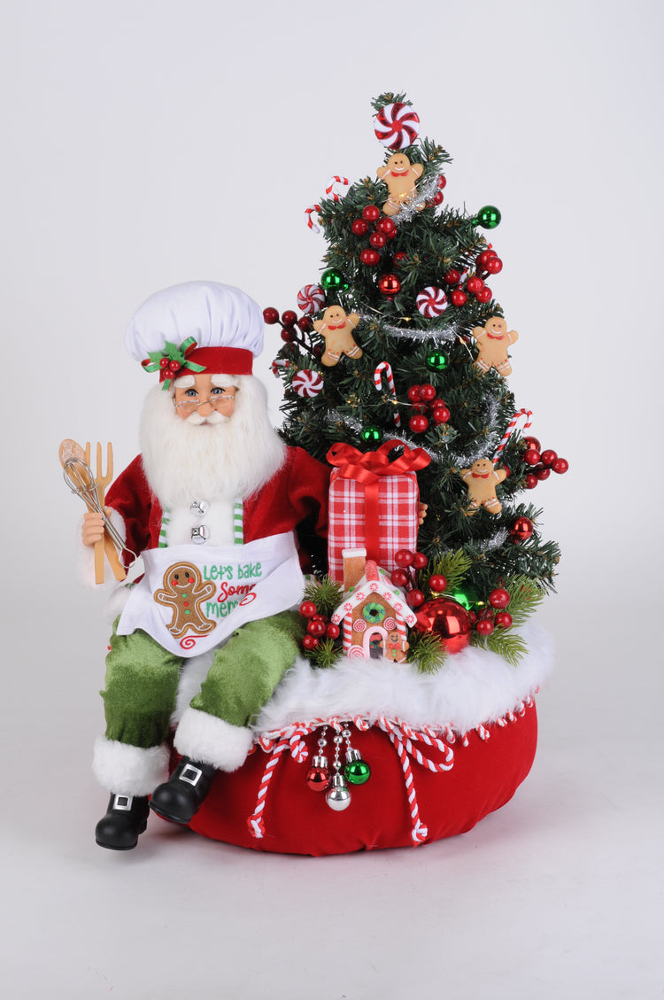 Lighted Gingerbread Santa Bag