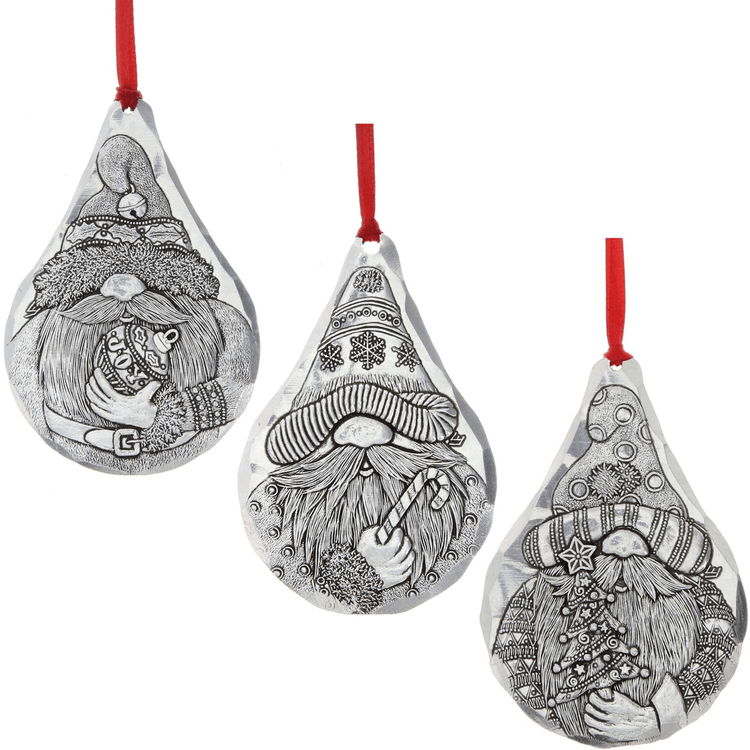 Holiday Gnome 3-Piece Ornament Set 