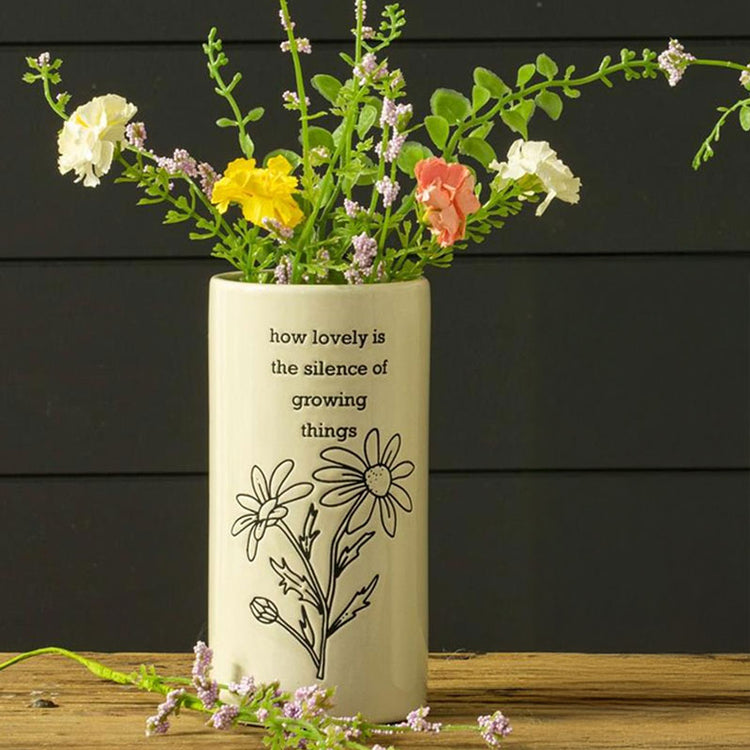 Lovely is Silence Bud Vase 