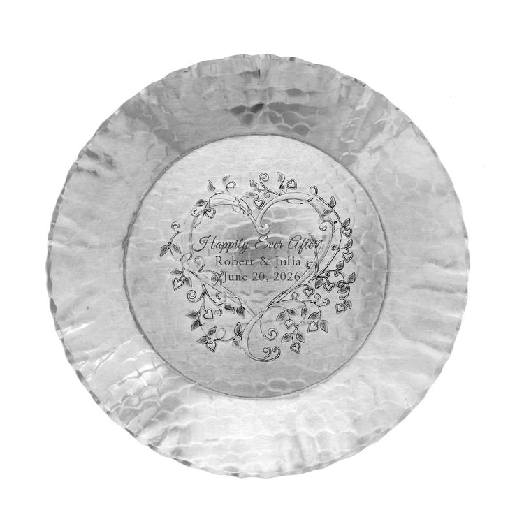 Heart and Vine Medium Round Tray (Aluminum)